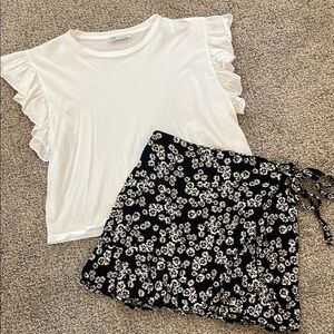 Zara shirt and skirt outfit